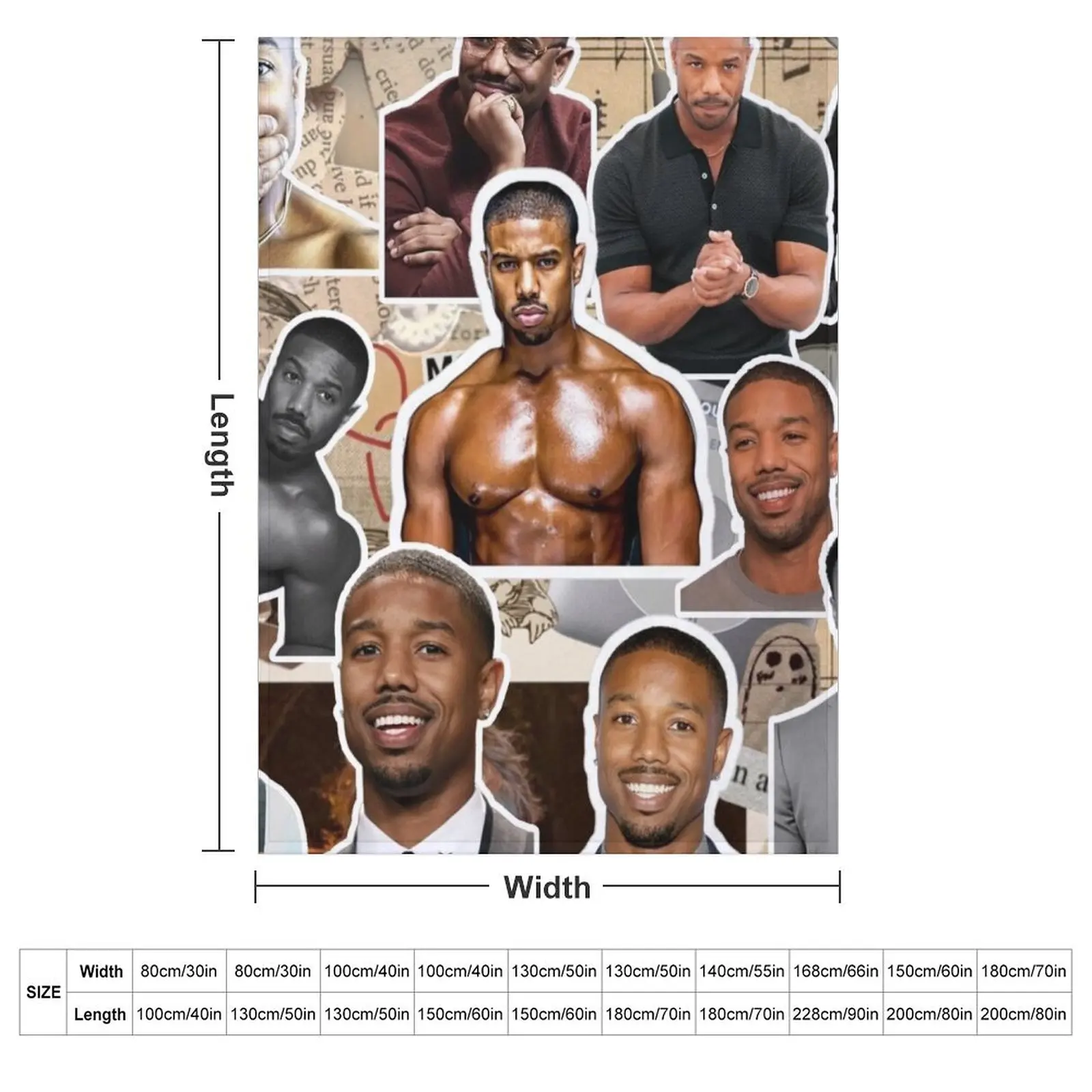 michael b jordan photo collage Throw Blanket Decorative Throw Furry Summer Beddings Luxury Designer Blankets