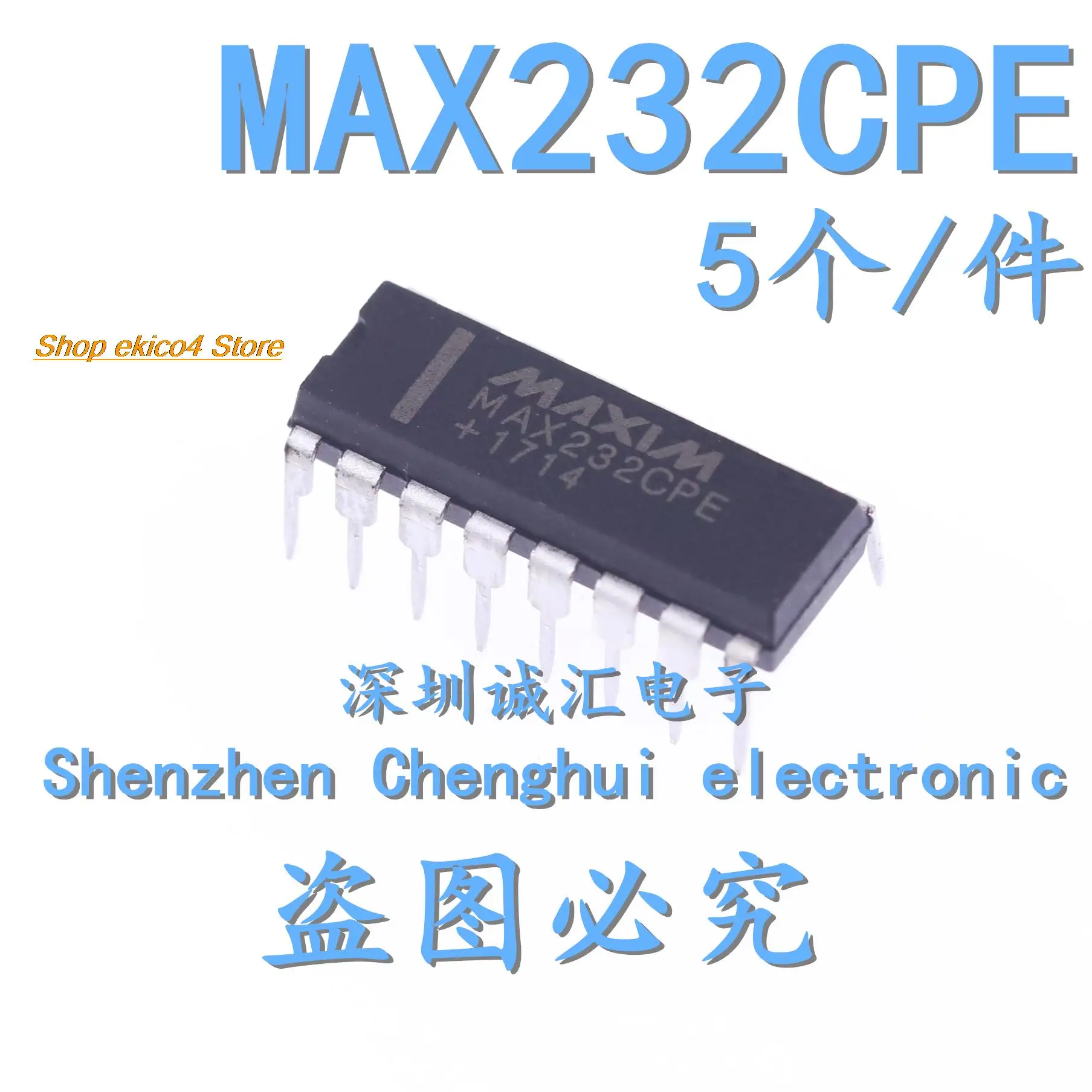 5pieces Original stock 5 MAX232CPE RS-232 IC DIP-16