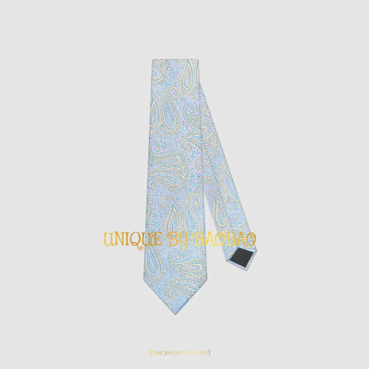 Blue Paisley Print Mens Ties Unique Gift Fashion Casual Neckties for groom wedding engagement cocktail party wear