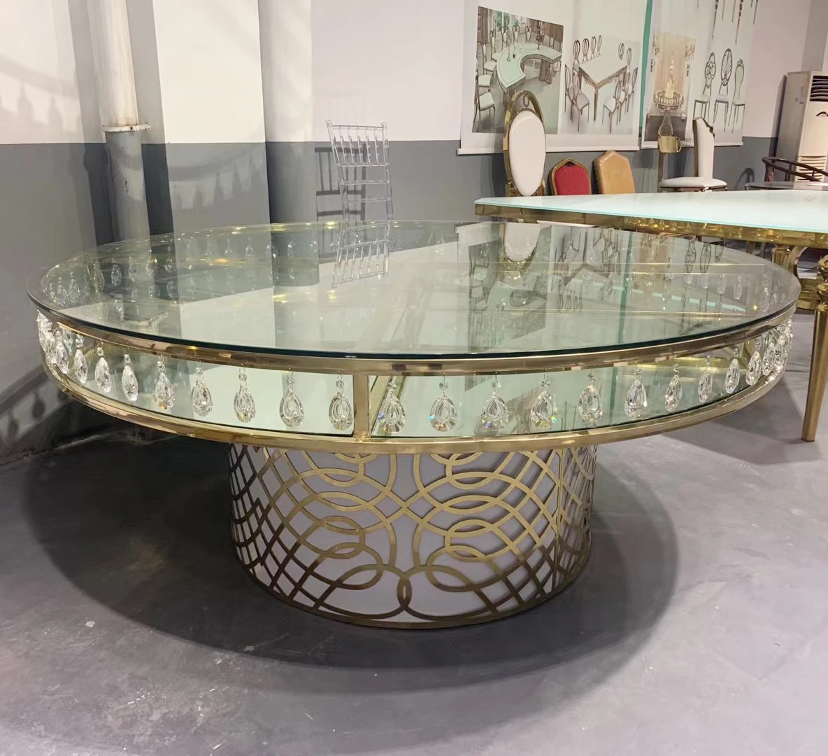 

Набор столов для столовой, современный дизайн, свадебный обеденный стол с красотой из закаленного стекла