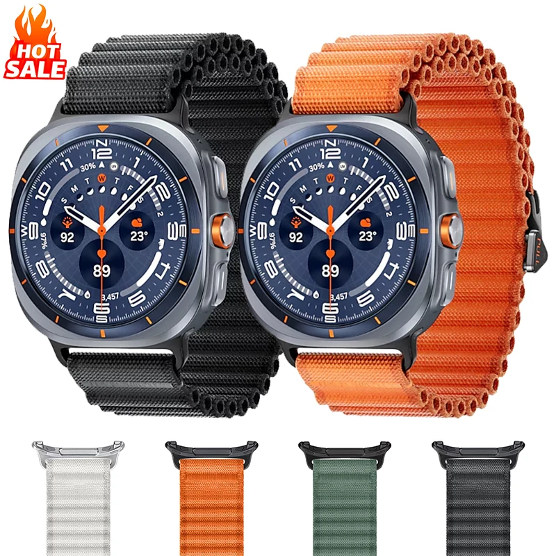 Original-Anschluss-Nylonarmband für Samsung Galaxy Watch Ultra 2025, 47 mm Band, Sportarmband für Galaxy Watch Ultra-Armband