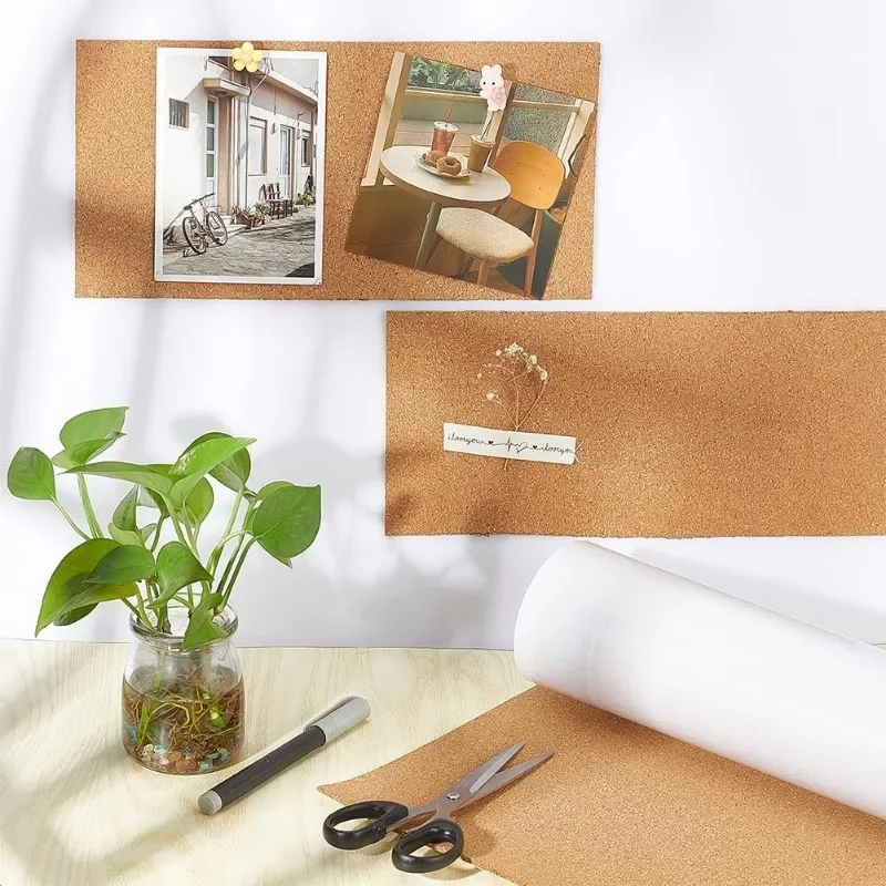 1 Roll Self-Adhesive Cork Sheet Roll Cork Board for Bulletin Boards Wall Decorations DIY Crafts Party