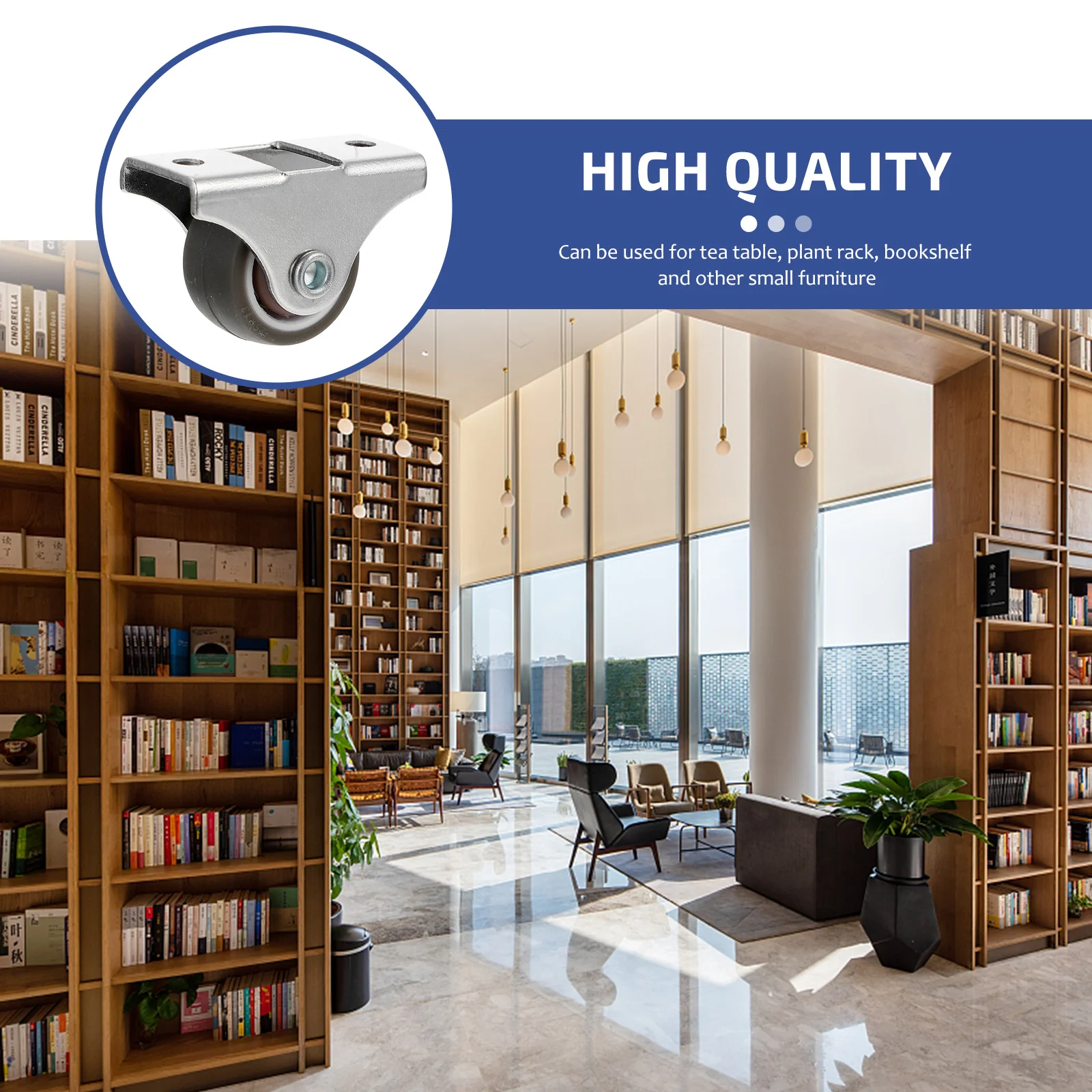 4 Buah Roda Putar Rol Kabinet Roda Kastor Karet untuk Furnitur