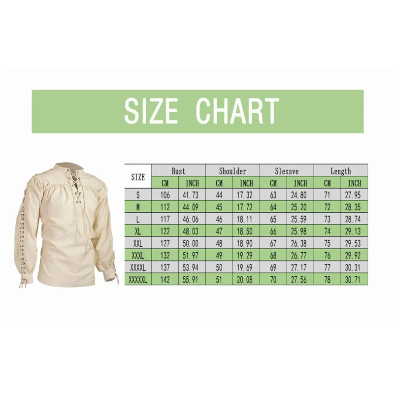남성용 빈티지 코스프레 중세 셔츠, 튜닉 해적 코스튬 고딕 옷, 러플 넥라인 드로스트링 나이트 탑, 할로윈