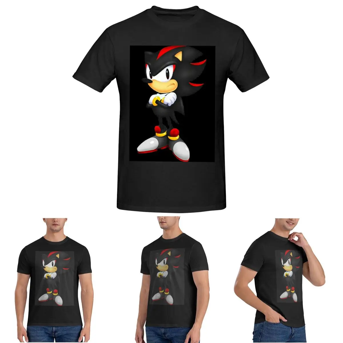 

Shadow The Hedgehog T-Shirt for Men Cotton Oversized T Shirts Men's Tees Short O-Neck Summer Clothes Tops S-6XL