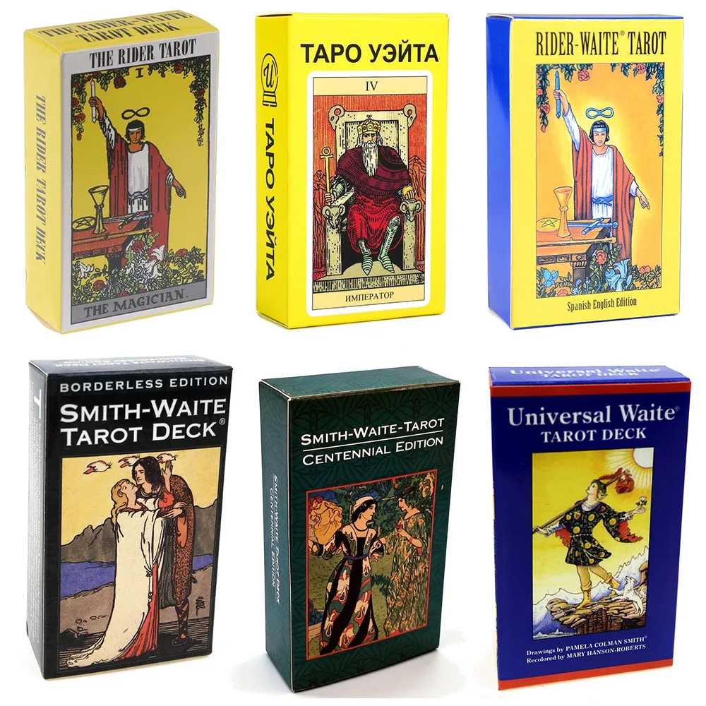 Cartes de tarot Rider Waite, divination, usage personnel, jeu de tarot complet en anglais et en espagnol, jeu d'oracles pour filles, jeu de société