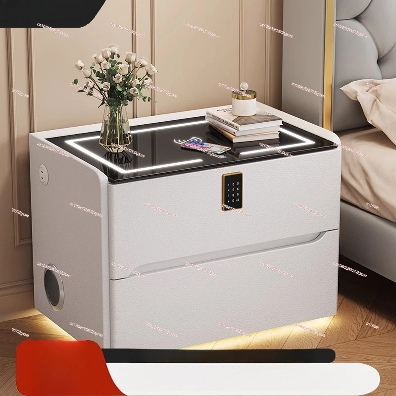 

Multifunctional Smart Solid Wood Bedside Table Simple Modern Light Luxury Style