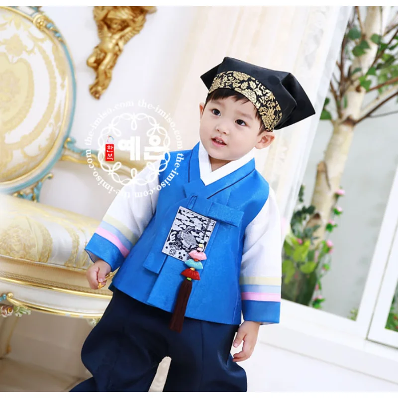 Zuid-korea Geïmporteerde Stoffen Jongen Eerste Verjaardag Hanbok High-End Kinderen Nieuwe Hanbok