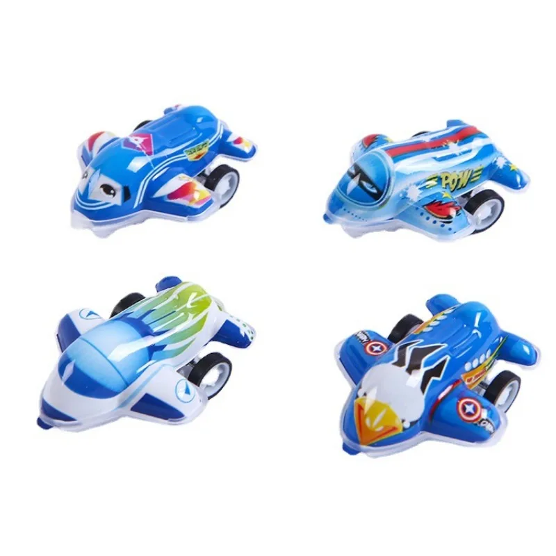 1 Stuks Willekeurige Cartoon Mini Pull Back Vliegtuig Speelgoed Creatieve Kids Verjaardagsfeestje Gunst Klassieke Speelgoed Auto Serie Traagheid Power voertuig