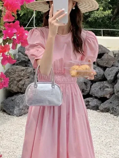Korean Style Ageless Waist-Cinching  Color Dress 5 Colors Available Women's Fashion Spring Autumn Winter Dress