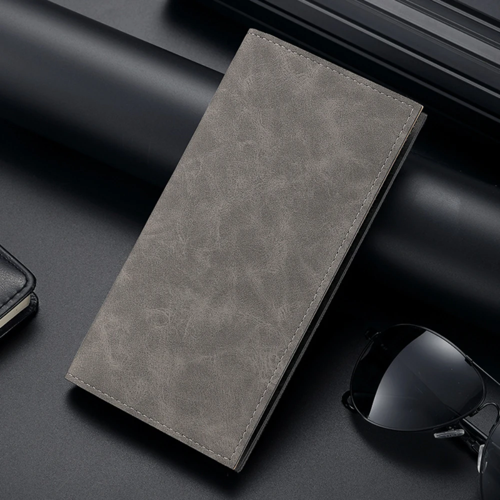 Retro Ultra-Thin Wallet Men'S Portable Card Bag Multiple Card Slot Casual Money Clip PU Leather Card Holder Fashionable