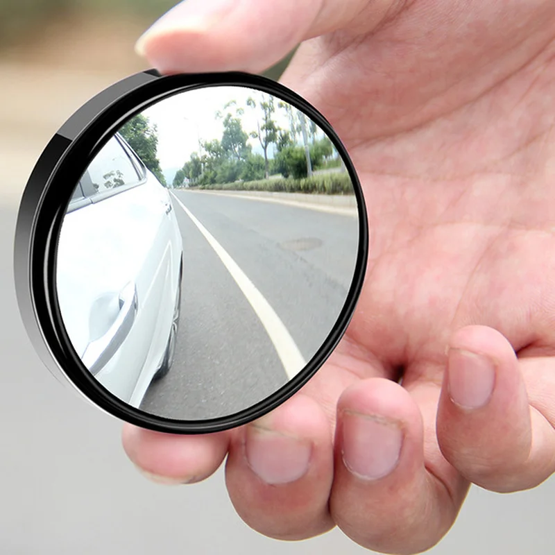 Espejo retrovisor auxiliar de punto ciego para coche, de 2 piezas marco redondo, gran angular ajustable de 360 °, seguridad de coche, conducción