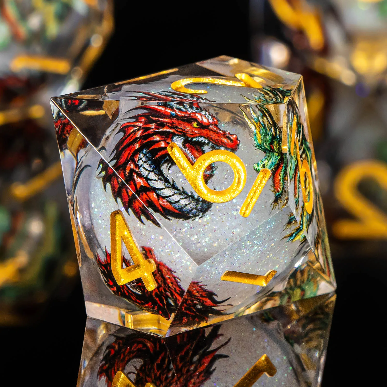 

Dragon Dice DnD Liquid Core Dice Set For Dungeons and Dragons Resin Dice D and D RPG Dice Sharp Edge D&D Dice Gifts For Dad