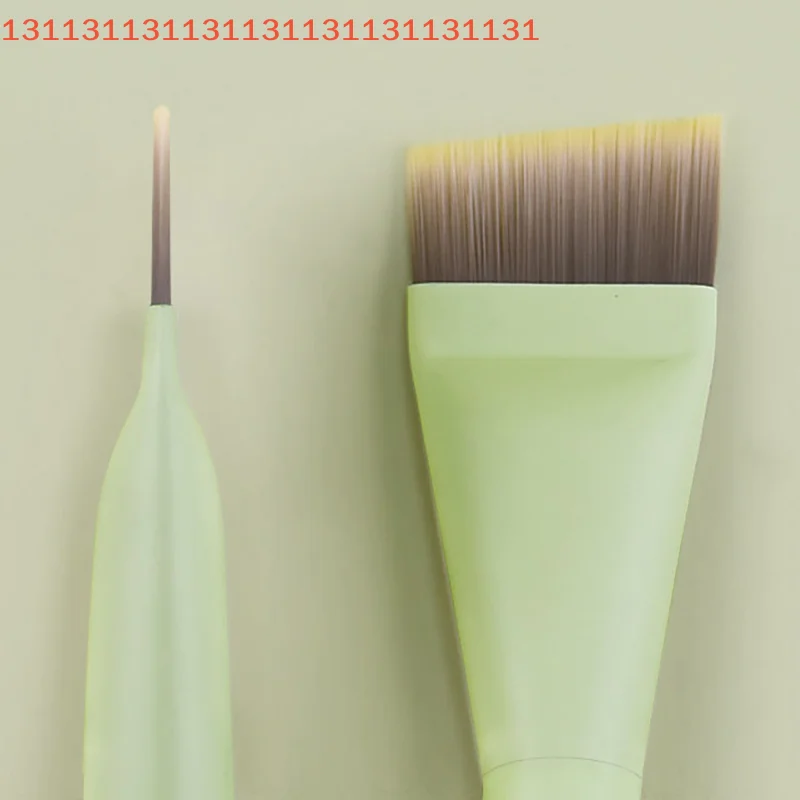 فرشاة كريم أساس هلال رفيعة للغاية، فرشاة كونتور للوجه خفيفة الوزن، فرشاة كونتور بمقبض أخضر، أداة كريم أساس مختلطة #4