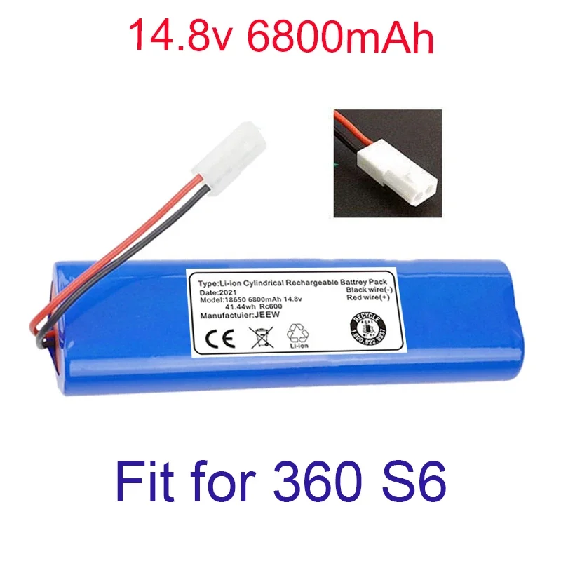 Original 14.8V 6800mAh Battery for Qihoo 360 S6 Robot Vacuum Cleaner Accessories