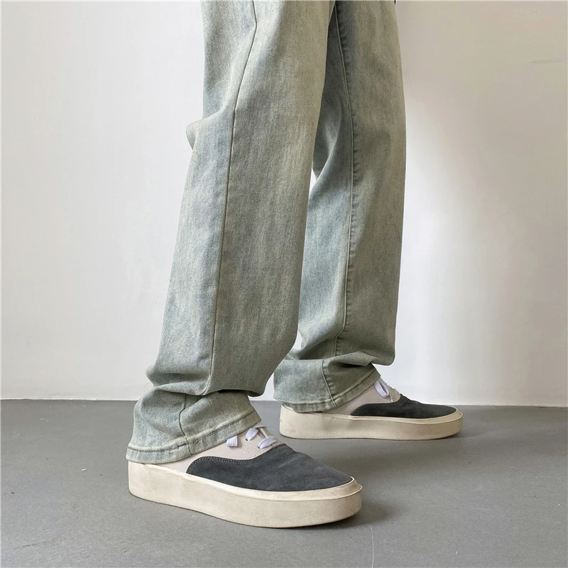 

Мужские джинсы American Vibe: прямые, свободные, широкие штанины, в стиле ретро, повседневные, из смесового хлопка и полиэстера, для весеннего сезона