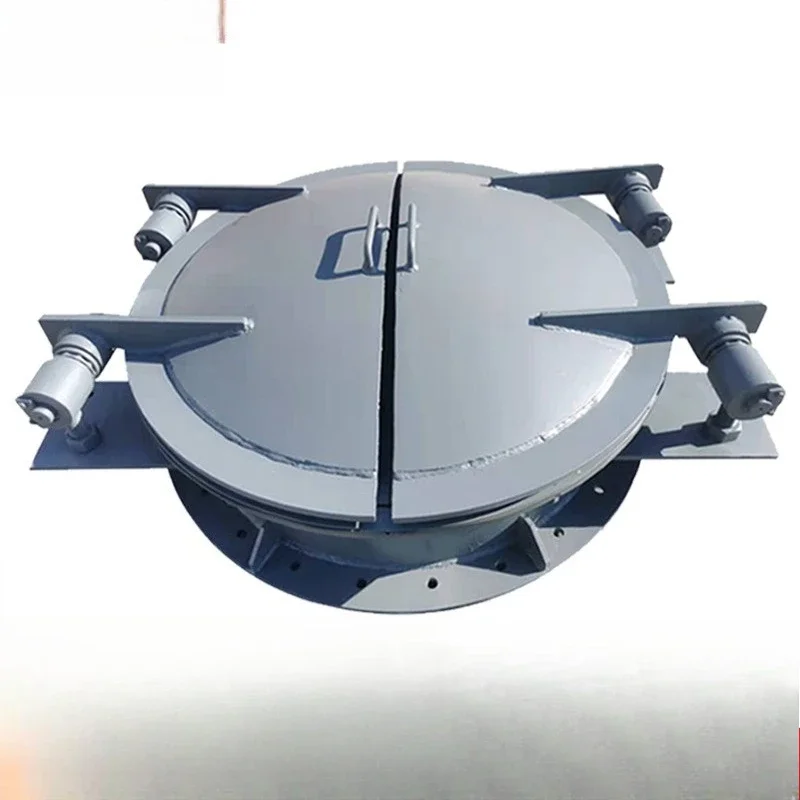 Double open round flapping door Steel pipeline check valve Water conservancy machinery Sewage treatment equipment