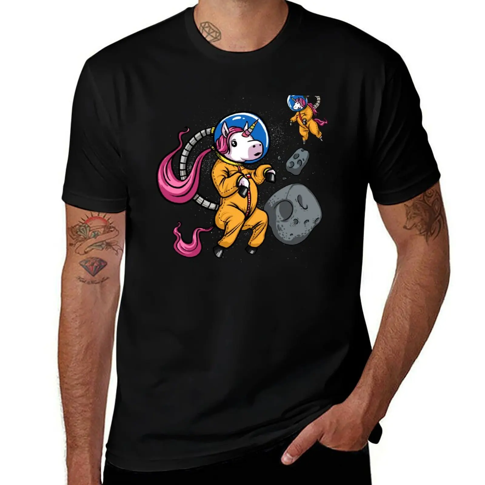 Unicorn Space Astronaut T-Shirt Casual Fashion Print Tee Top T-Shirt