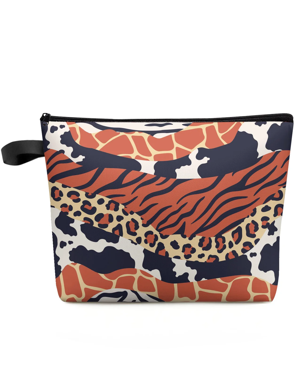 

Animal Fur Texture Zebra Tiger Waterproof Cosmetic Storage Bag Portable Makeup Bag Large Capacity Toiletry Organizer Pouch