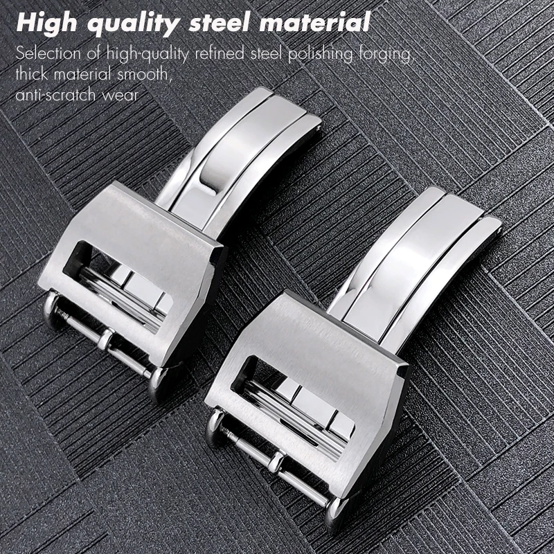 18mm Stainless Steel Folding Buckle for IWC Big Piolot Watches for Schaffhausen Thickened Foldover Clasp Watch Accessories