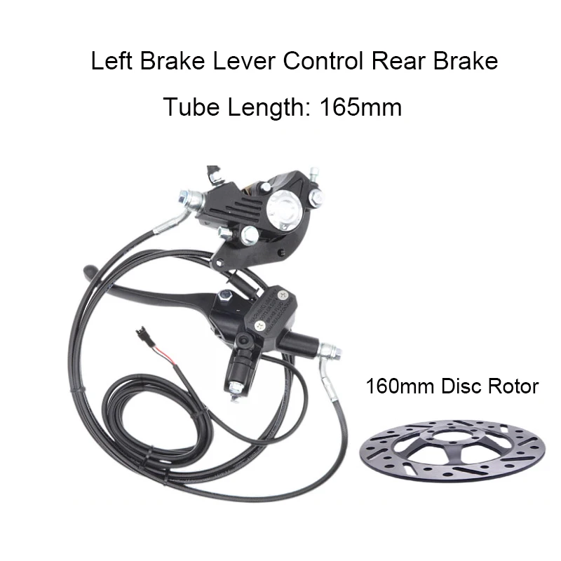 Set freno a disco idraulico MTB E-Bike da 14 pollici Set di freni a disco idraulici in lega di alluminio per bici elettrica Scooter Controllo della