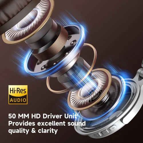 Imagen 2 del producto Oneodio Upgrade Pro C auriculares inalámbricos Bluetooth 5,2 sobre la oreja tipo C auriculares deportivos Bluetooth con micrófono Audio de alta resolución 110 horas