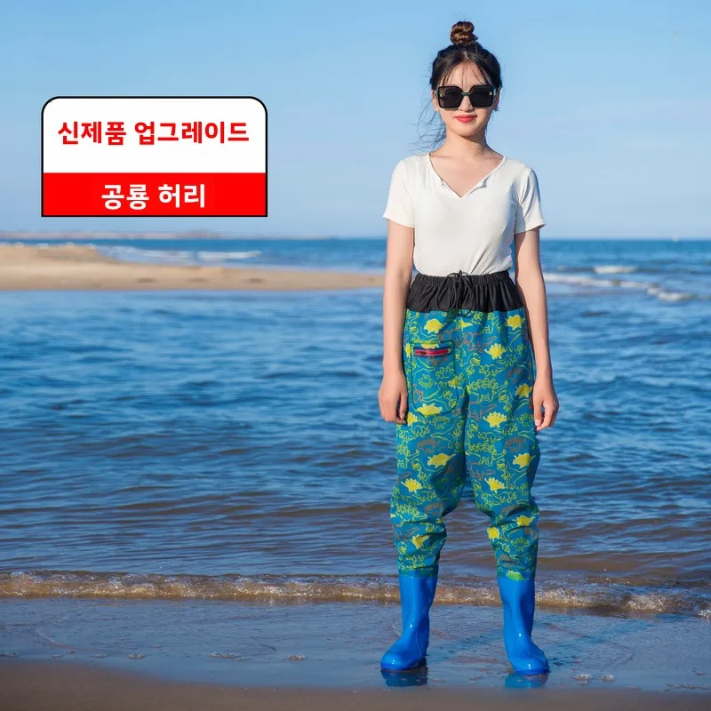 女性用ハーフボディウェーディングパンツ釣りスーツビーチウェア防水レインシューズ付属pvc素材釣り具