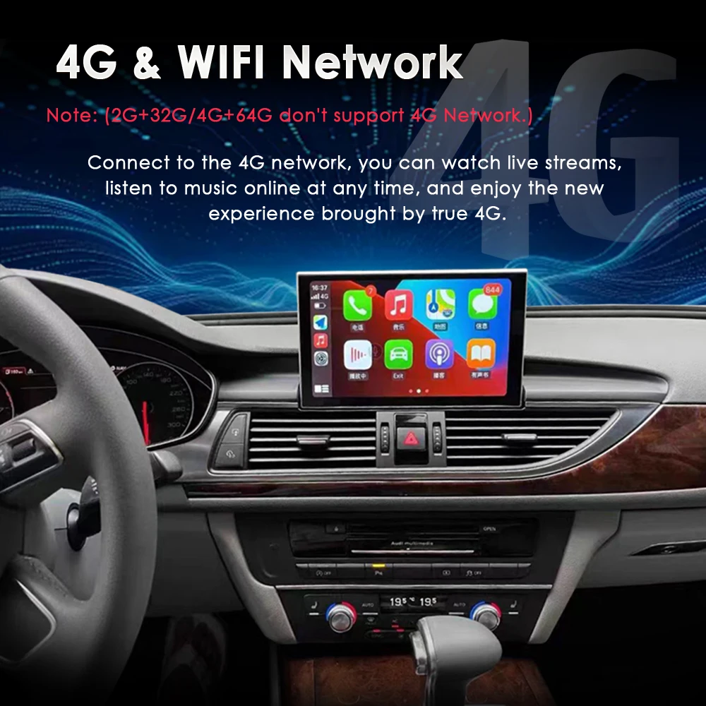 Android 14 Carplay Auto Multimedia Player Für Audi A6 C7 A7 2012 ~ 2018 Touchscreen 4G Musik stereo GPS Navi 8GB 128GB Auto Radio