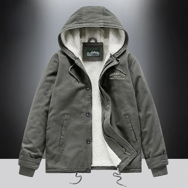 Winter New Men\'s Jacket, Wool Thick Warm Jacket, Zipper Hooded Cotton Jacket, Winter Jacket, Casual Men\'s Clothing