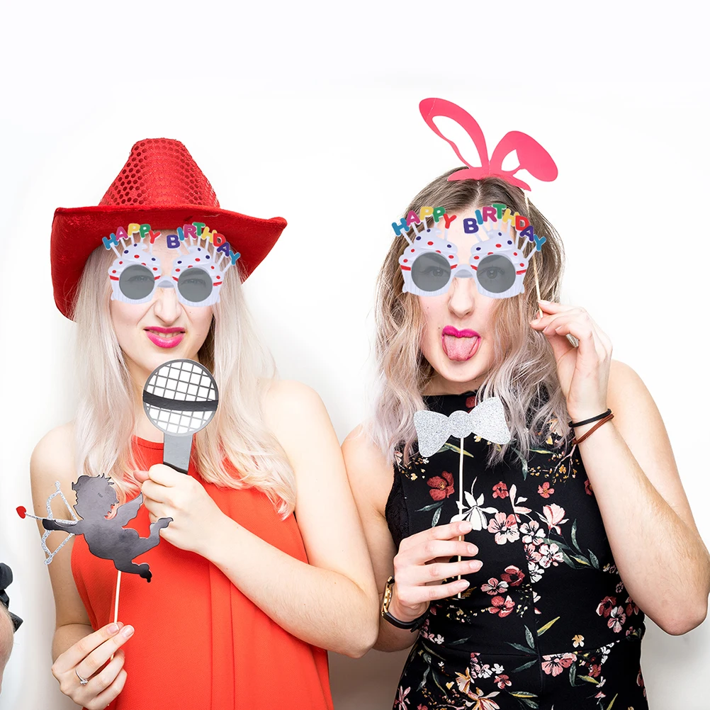 

2Pcs Funny Glasses Cream Shaped Party Supplies Eyeglasses for Birthday Party Kids Adult Photo Props Cake Glasses