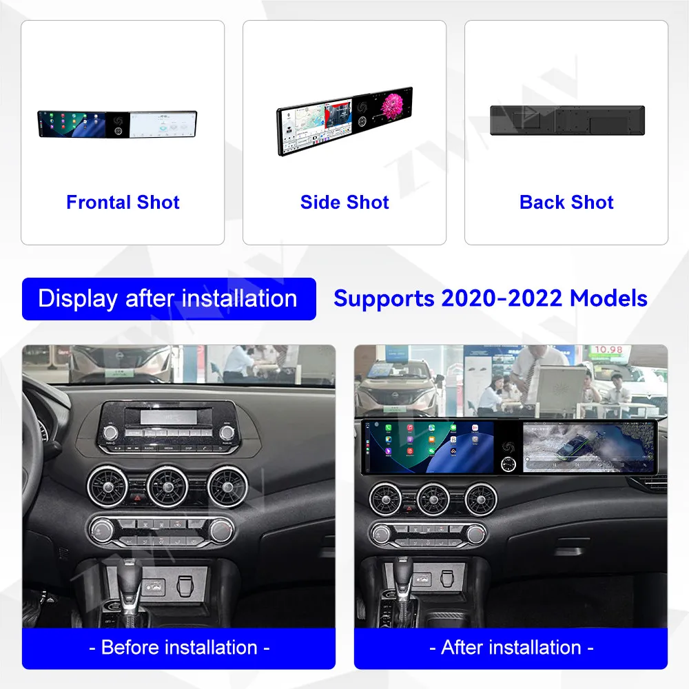 Dual 12.3 inch Carplay Touch Screen For Nissan Sylphy 2020-2022 Android 13 GPS Navigation WIFI 4G BT5.0 Head Unit Auto