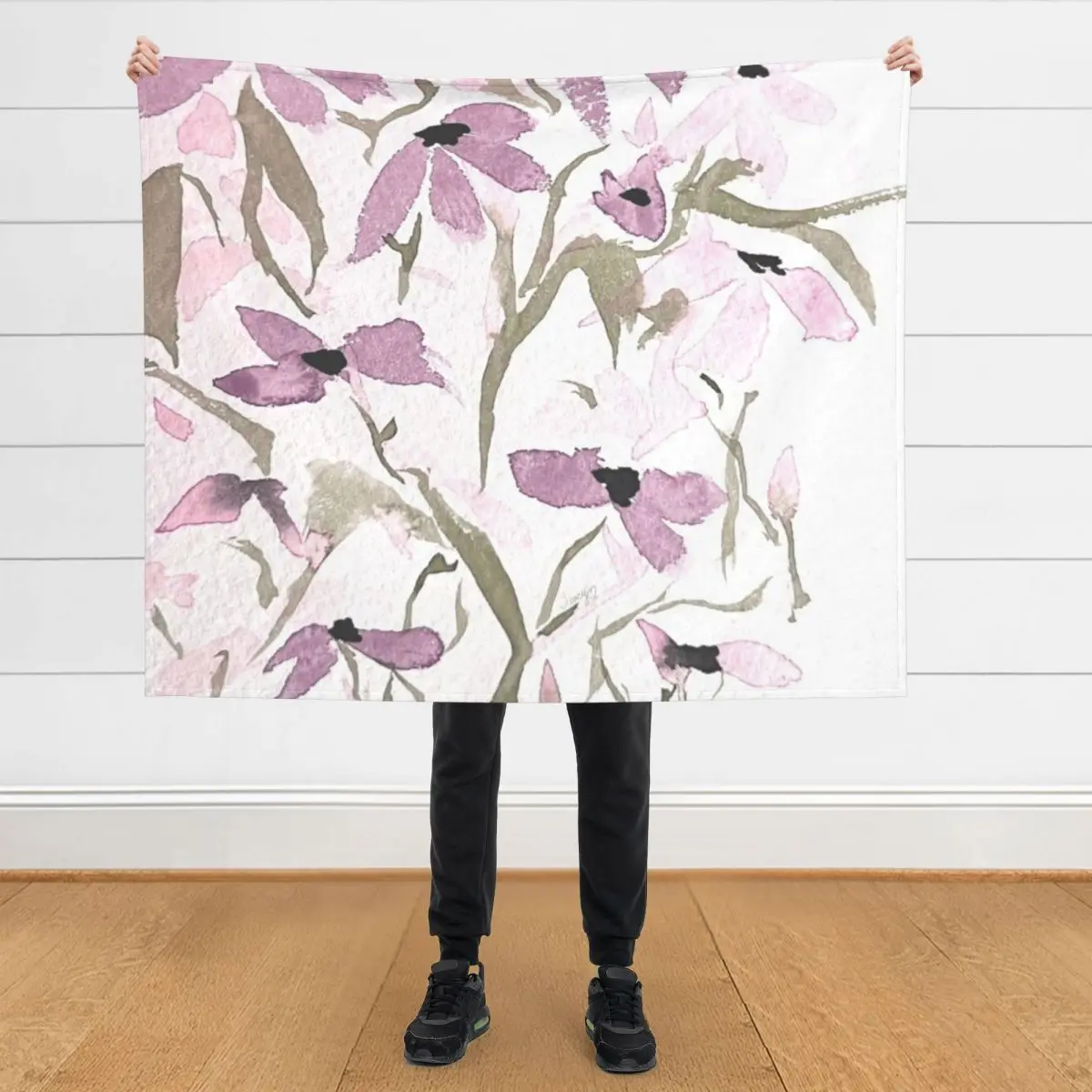 

Botanical Watercolor Throw Blanket Winter beds Decorative Sofa Comforter Blankets