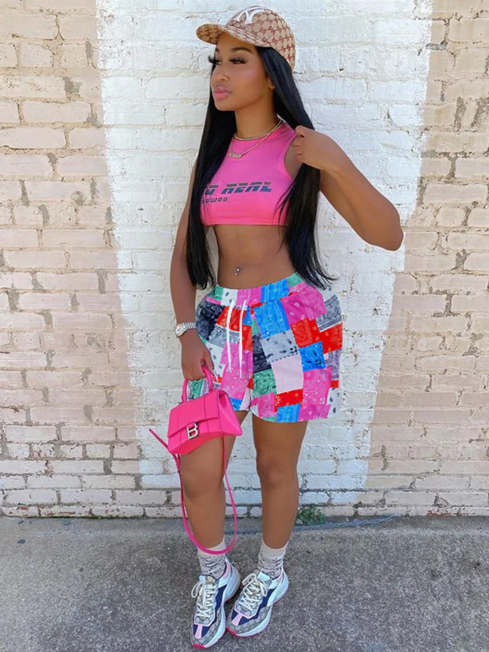 Casual Women's Short Pants With Summer Prints, Loose Fit, Suitable For Beachwear, Comfortable For Ladies, Three-Piece Pants