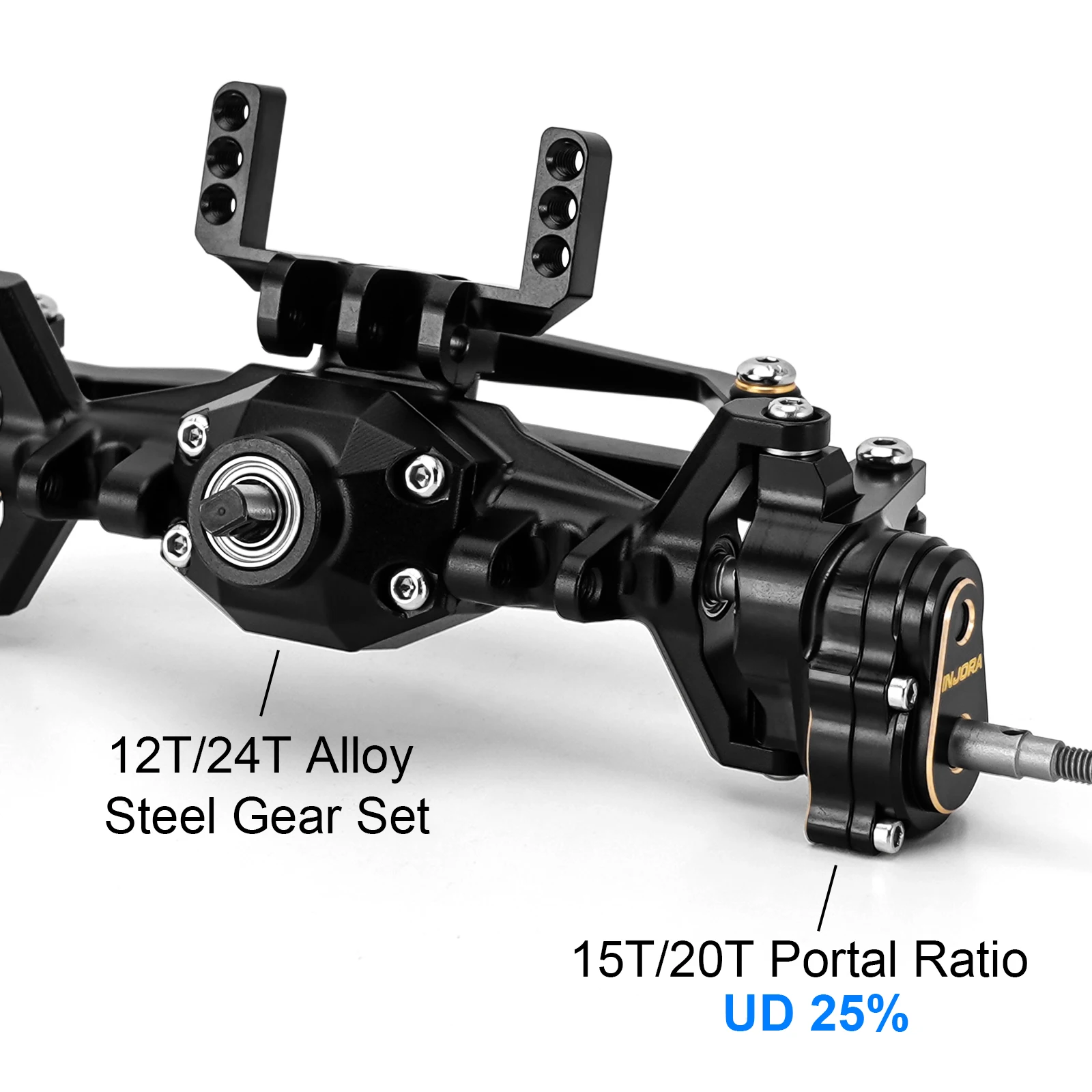 INJORA + axes de portail diamant 5 mm avec jointures et couvercles de direction en laiton pour 1/18 TRX4M