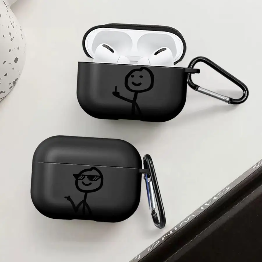 Kopfhörerhüllen Schutzhülle für Airpods 3 Pro3 4 Pro2 Pro 2 1 Funny Stickman