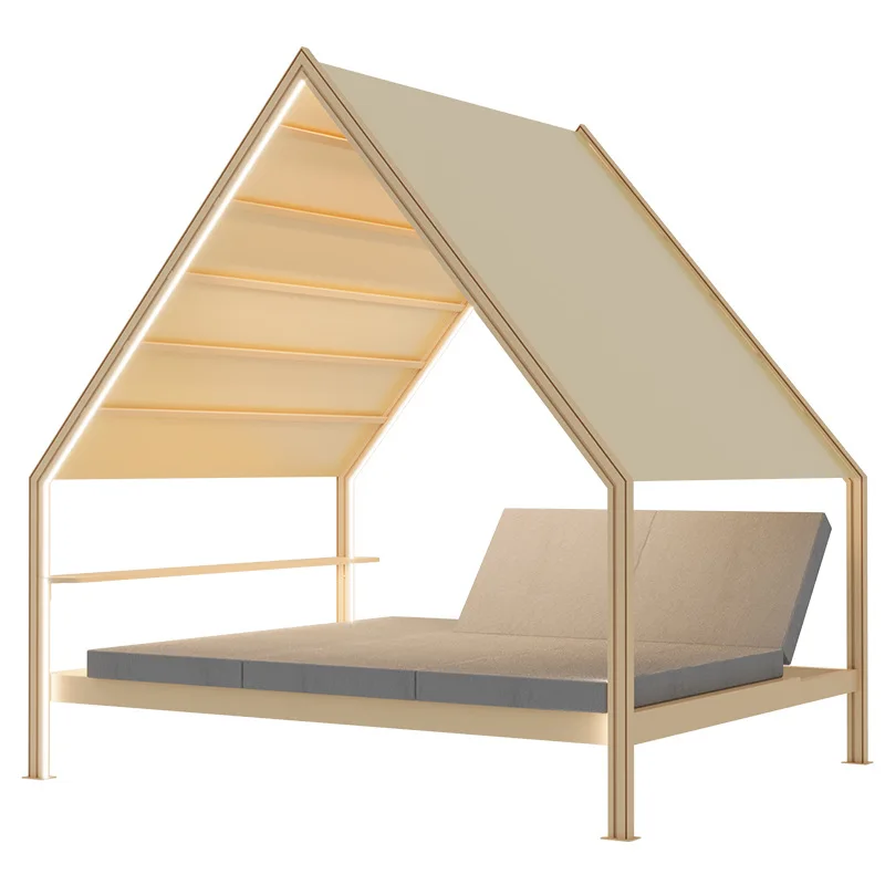 Outdoor leisure tent Aluminum alloy swimming pool Sunscreen B & B Outdoor open-air Internet celebrity triangle tent