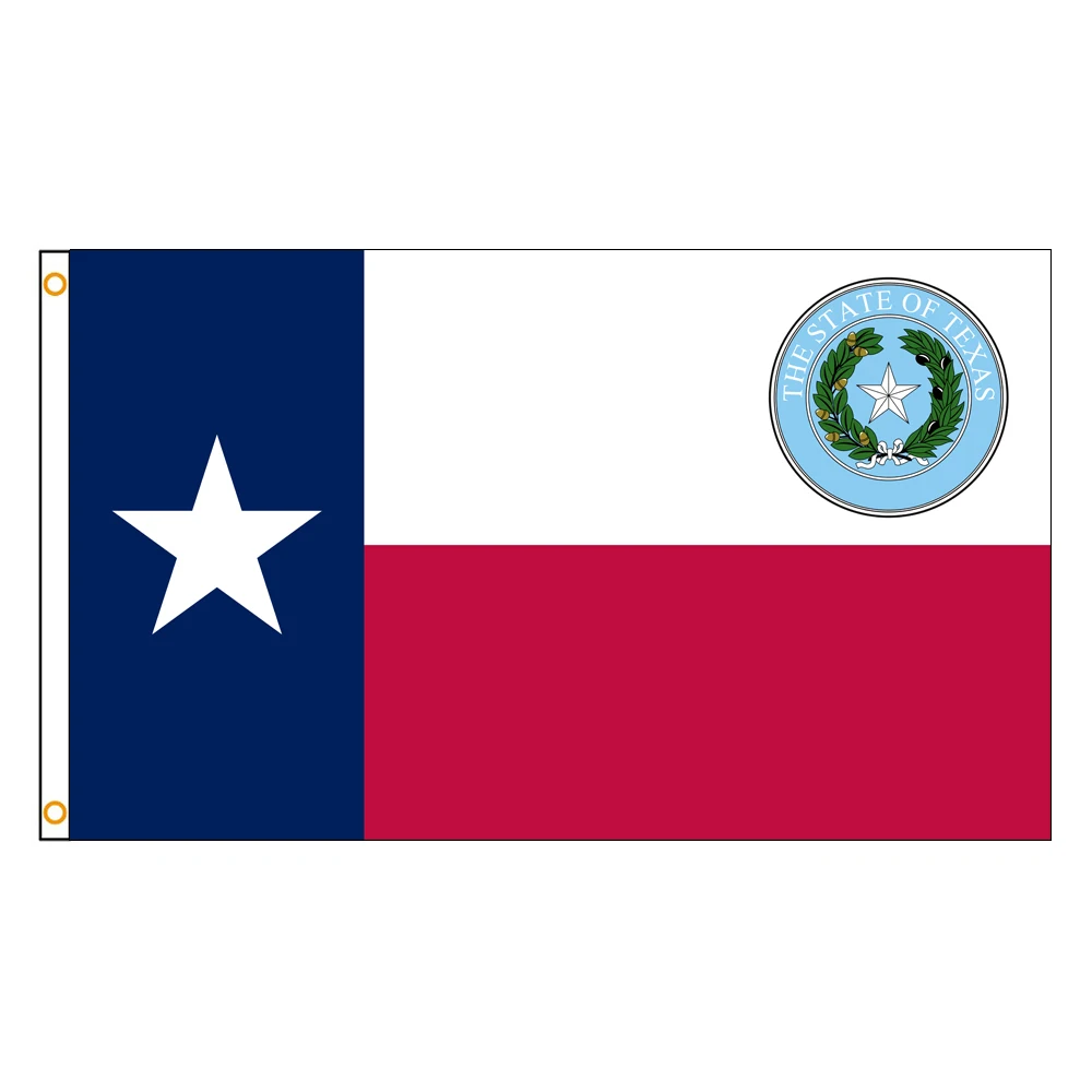 3x5 Foot Texas State Flag - Vivid Color and Fade proof Texas State Flags Polyester with Brass Grommets 3 X 5 Ft Banner Tapestry