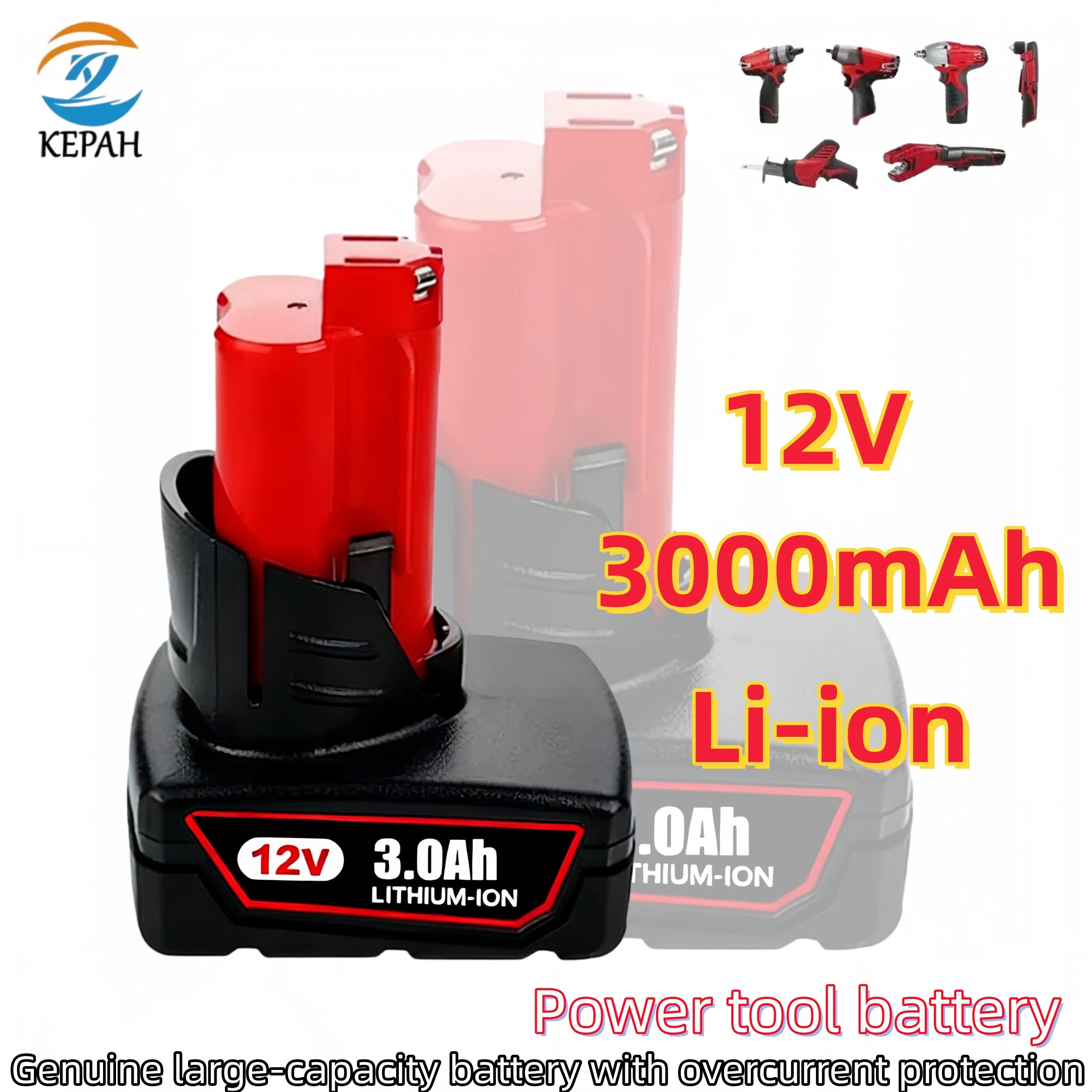 For Milwaukee M12 Rechargeable Battery 12V 3000mAH For Milwaukee M12 Tools 48-11-2402 48-11-2411 48-