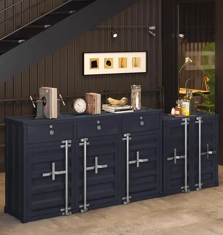 

American art container side cabinet commercial wrought iron multi-functional storage cabinets