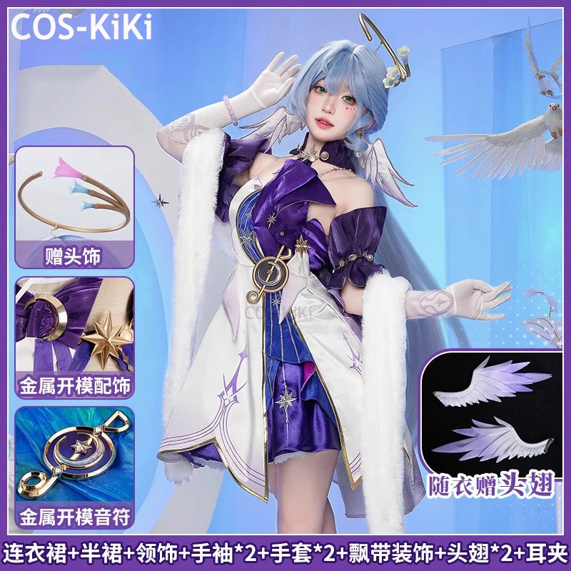 COS-KiKi Honkai: ستار رايل ملكة جمال روبن لعبة البدلة فستان جميل رائع تأثيري حلي هالوين حفلة لعب الأدوار الزي النساء