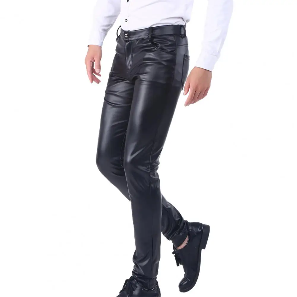 Pantalon en similicuir imperméable pour homme, pantalon en cuir mince pour boîte de nuit, FjPlush Pays l, hiver