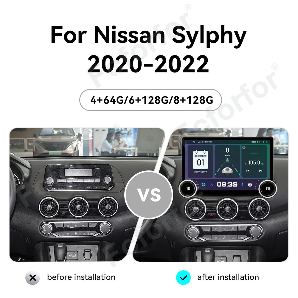Elite Premium Modern 11.5 Inch Android 15 Full HD Touch Wireless CarPlay GPS Multimedia Head Unit For Nissan Sylphy 2020-2022