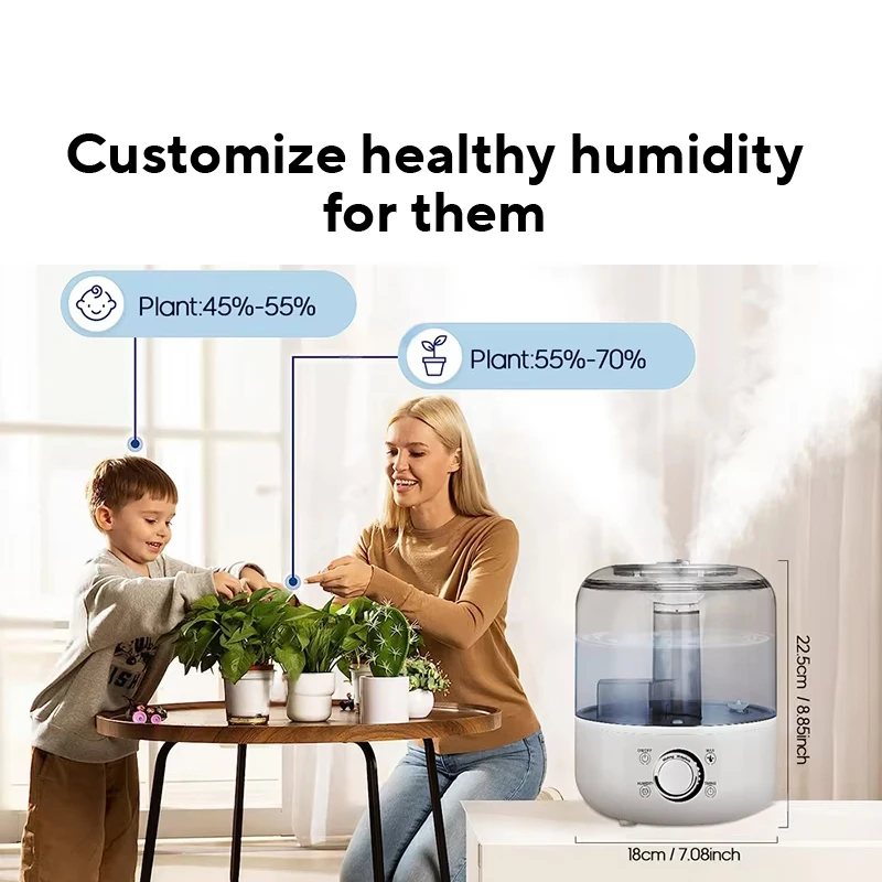 KINSCOTER 3L Air Humidifier Professional Large Capacity Home Humidifier Plant Mist Aroma Diffuser with Remote Control Timer image 3