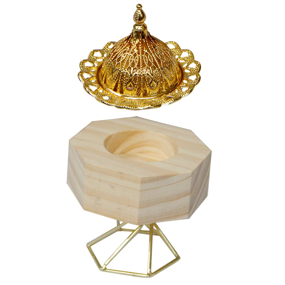 

Aroma Burner Incense Stick Holder Vintage Fragrance Cone Charcoal Insence Flame Diffuser Wood Material Practical Study