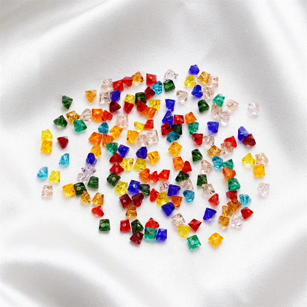 1 Strand 4/6mm Triangle Glass Beads Charm Seed Bead Round Spacer Beads For Jewelry Making DIY Bracelet Necklace Accessories