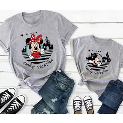 Disney Family Vacation Clothes Mickey Mouse Fashion Disneyland Trip T-shirts Summer Casual Ropa Funny Family Look Outfits