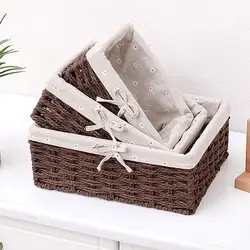 Sundries Box Good Load Capacity Fabric Sundries Container Multifunction Handmade Clothes Toys Rattan Storage Basket For Home