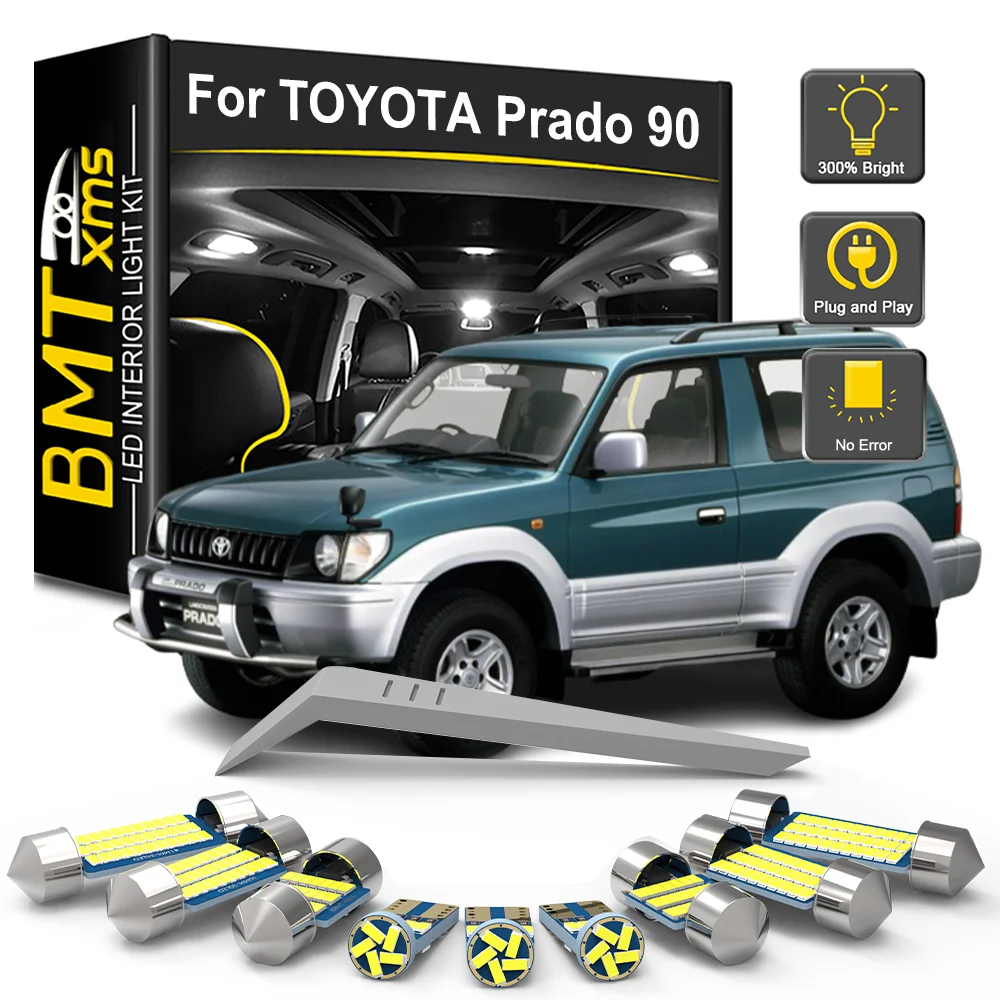 BMTxms 5/7/12 Stück Canbus LED-Innenbeleuchtung Dome Map Bulb Kit für Toyota Prado 90 1996 1997 1998 1999 2000 2001 Autozubehör