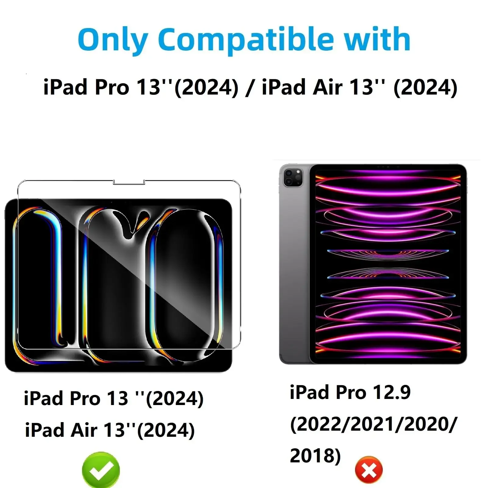 3Pcs Tempered Film for iPad Pro 13'' 2024 / iPad Air 13 Inch Tablet Screen Protector 9H Protective Glass Anti-Scratch Bubble-Fre