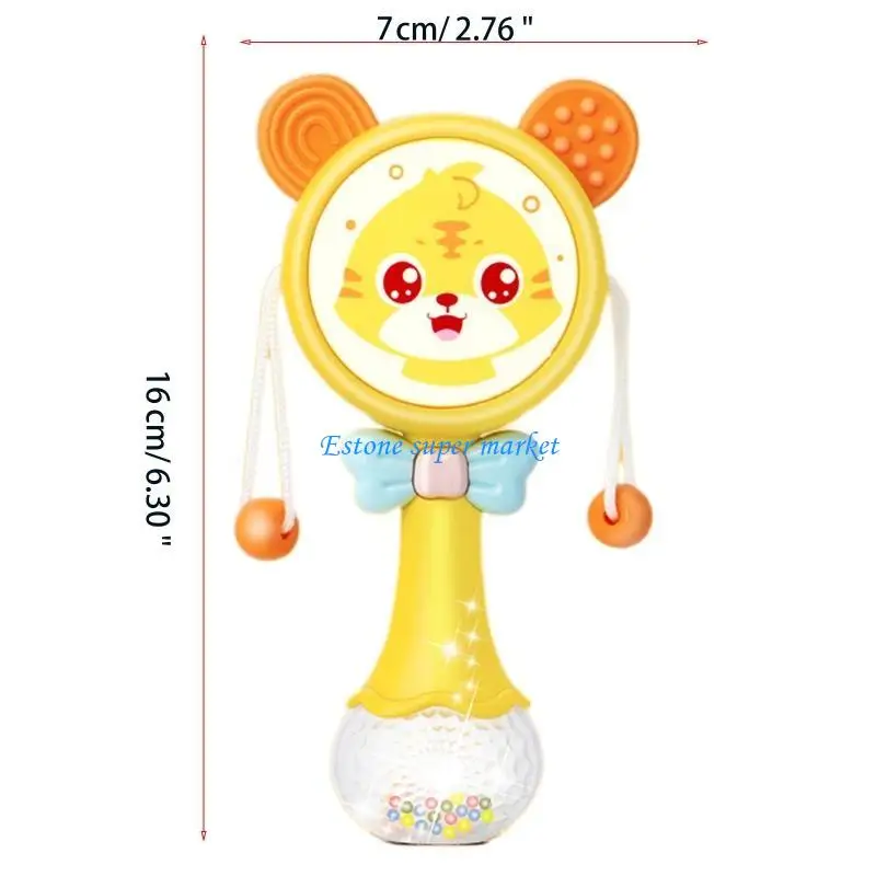 090B Haltegriff Mobile Trommel Rassel Pädagogisches Baby Spielzeug Quietschen Glocke Infant Musik Spielzeug LED Schütteln Ring